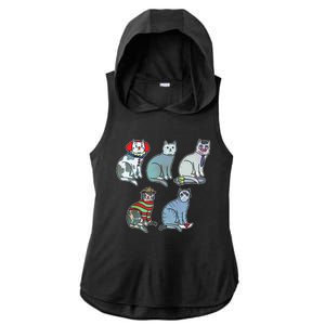 Horror Movie Cats Ladies PosiCharge Tri-Blend Wicking Draft Hoodie Tank