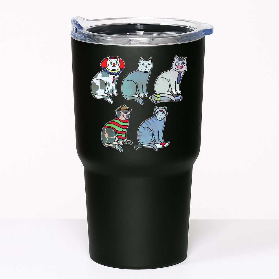 Horror Movie Cats Tumbler