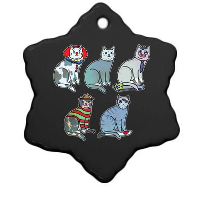 Horror Movie Cats Ceramic Star Ornament