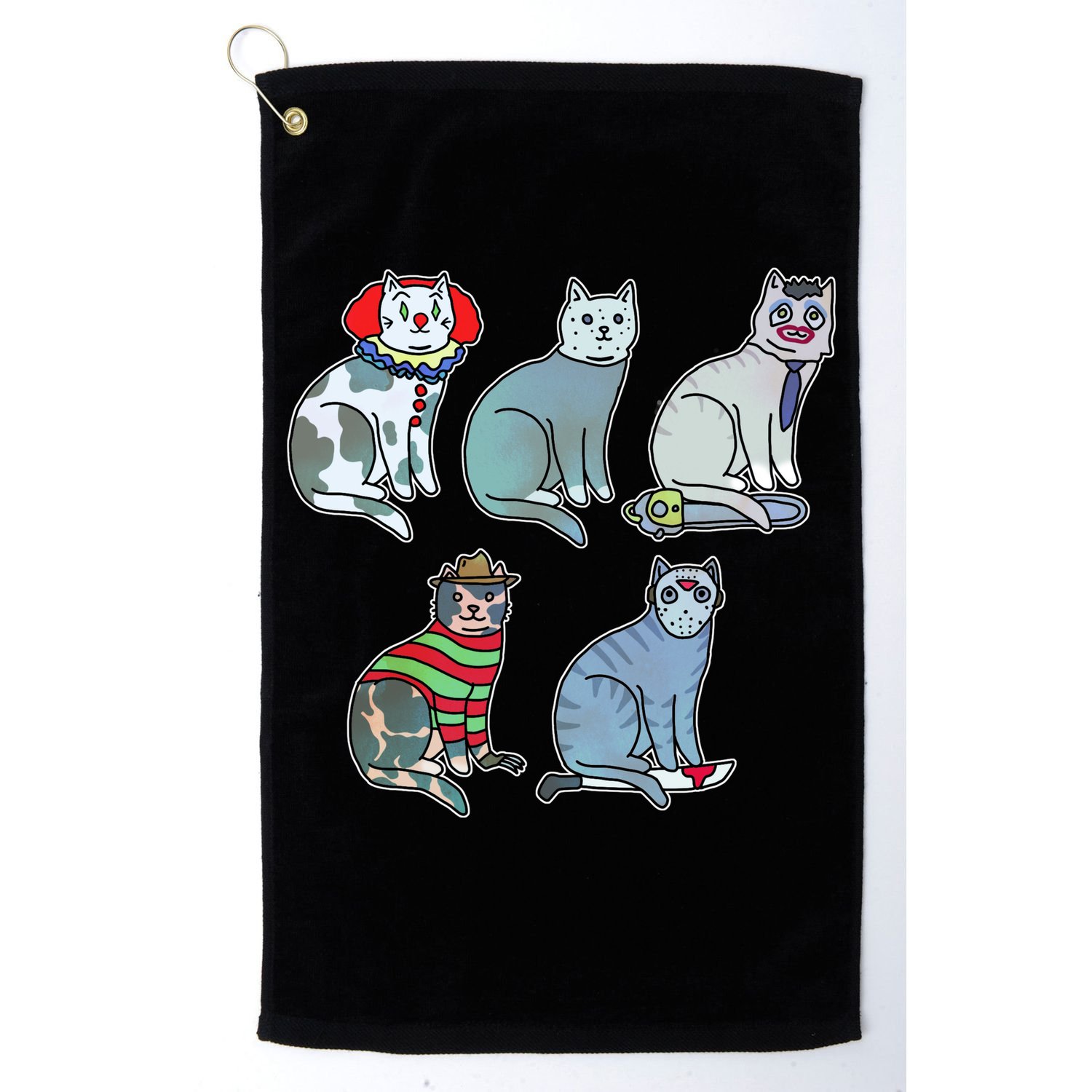 Horror Movie Cats Golf Towel