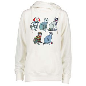 Horror Movie Cats Womens Funnel Neck Pullover Hood