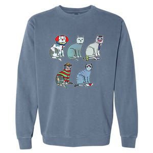 Horror Movie Cats Garment-Dyed Sweatshirt