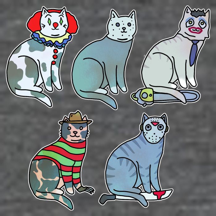 Horror Movie Cats Button