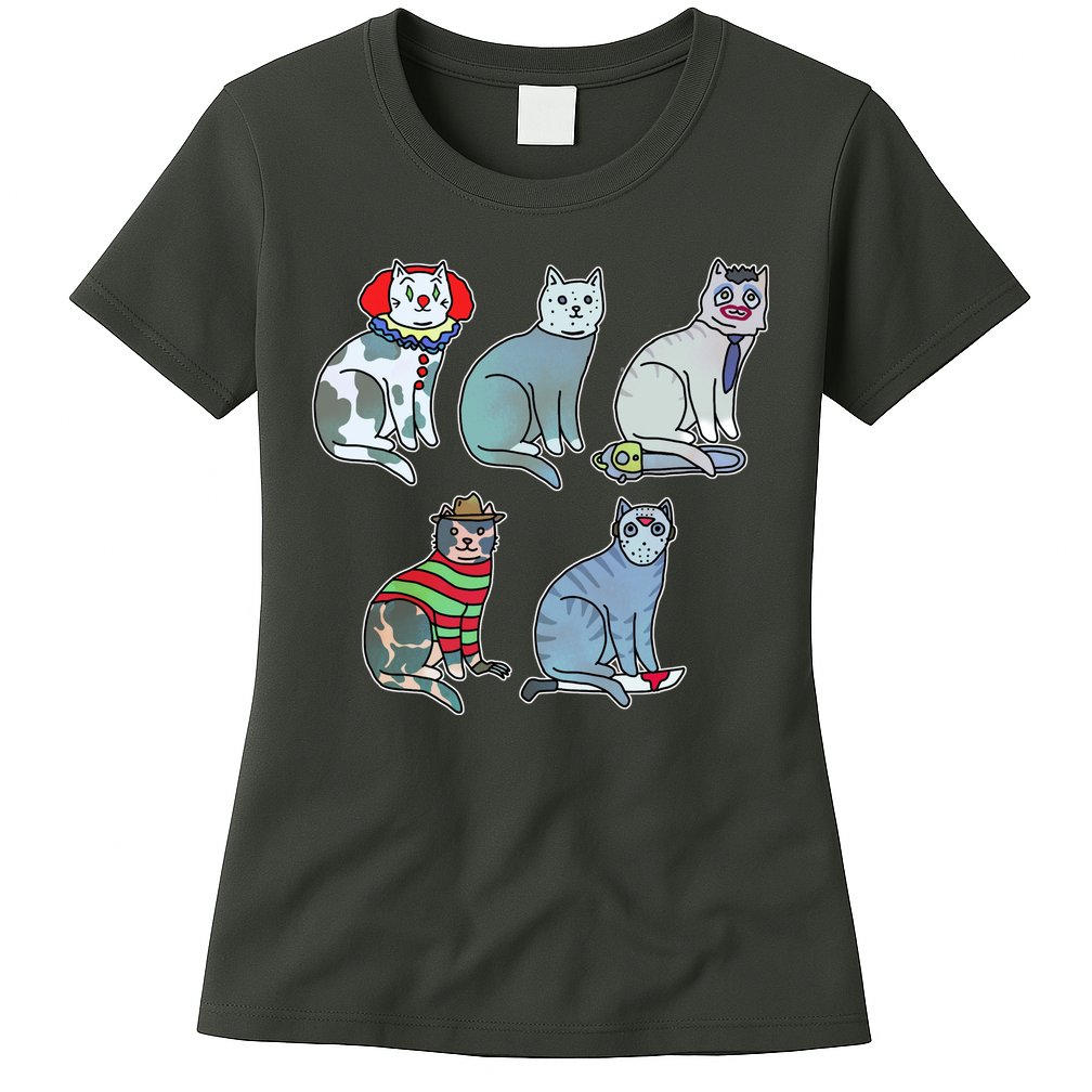 Horror Movie Cats Womens T-Shirt
