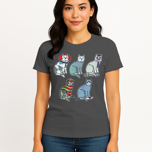 Horror Movie Cats Womens T-Shirt
