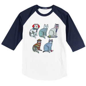 Horror Movie Cats Baseball Sleeve Shirt