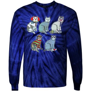 Horror Movie Cats Tie-Dye Long Sleeve Shirt