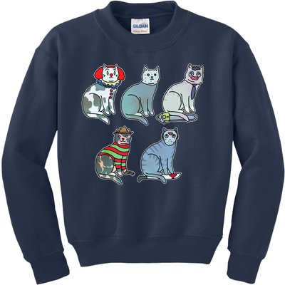 Horror Movie Cats Kids Sweatshirt