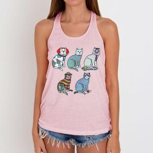 Horror Movie Cats Women's Knotted Racerback Tank