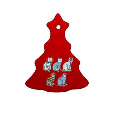 Horror Movie Cats Ceramic Tree Ornament