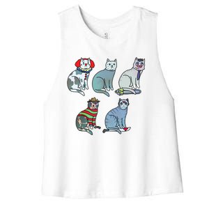 Horror Movie Cats Women's Racerback Cropped Tank