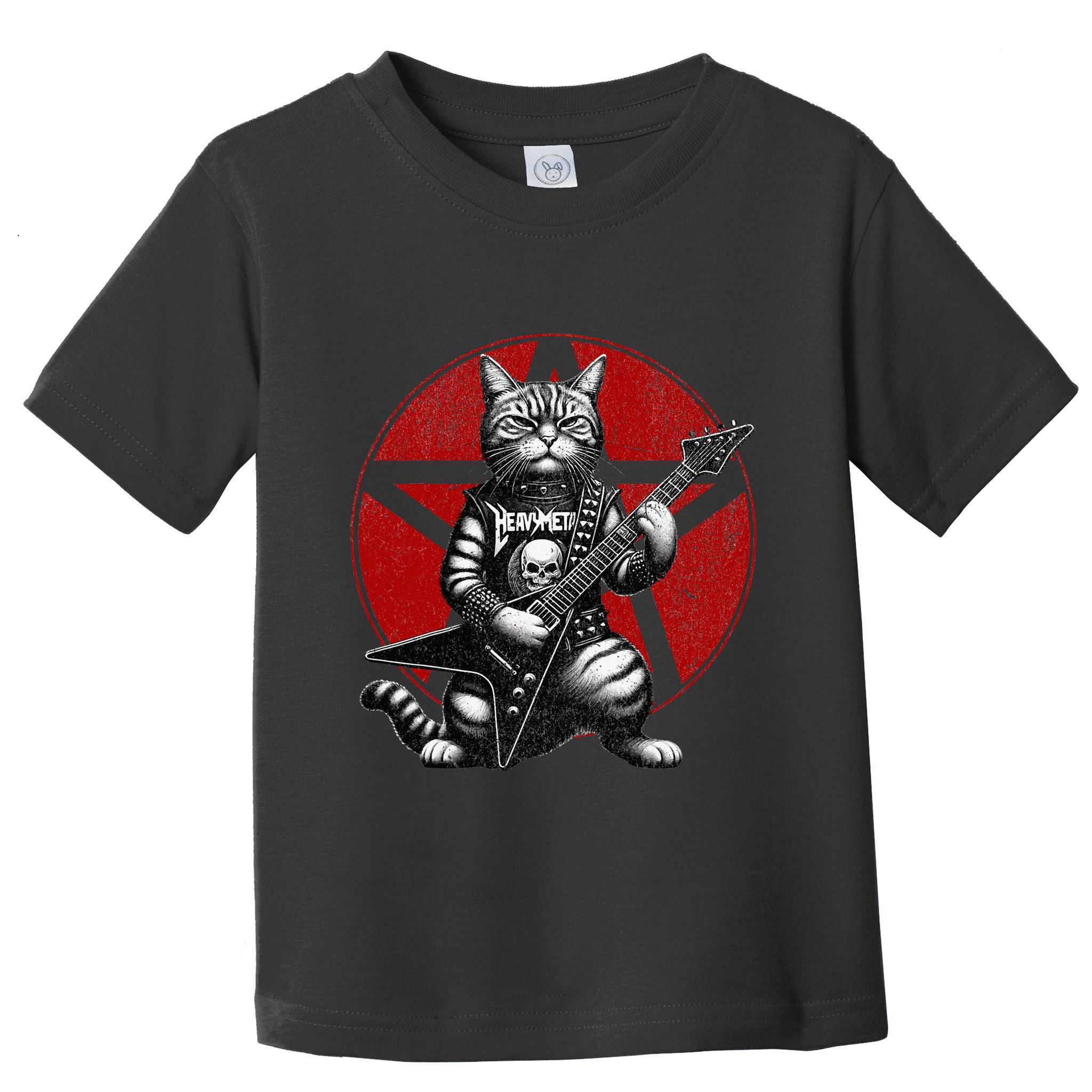 Heavy Metal Cats And Death Metal Music Metalhead Rock Guitar Toddler T-Shirt