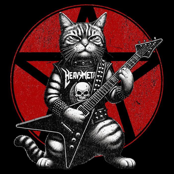 Heavy Metal Cats And Death Metal Music Metalhead Rock Guitar Toddler T-Shirt