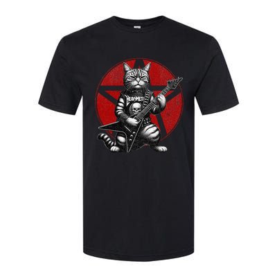 Heavy Metal Cats And Death Metal Music Metalhead Rock Guitar Softstyle CVC T-Shirt