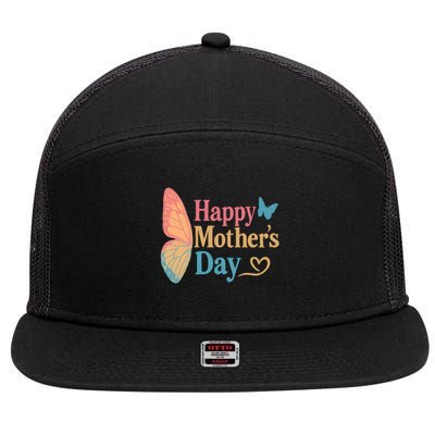 Happy Mother's Day 7 Panel Mesh Trucker Snapback Hat