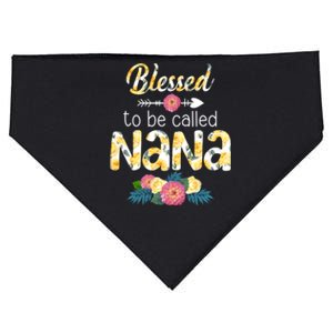 Happy MotherS Day Blessed To Be Called Nana Flower Women USA-Made Doggie Bandana