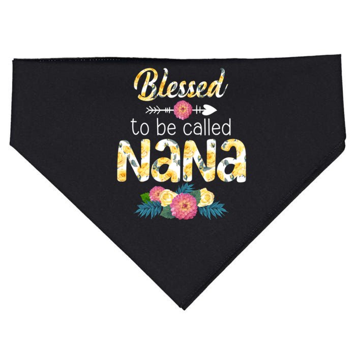 Happy MotherS Day Blessed To Be Called Nana Flower Women USA-Made Doggie Bandana