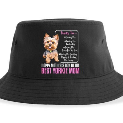 Happy MotherS Day To The Best Yorkie Mom Yorkie Dog Mommy Sustainable Bucket Hat