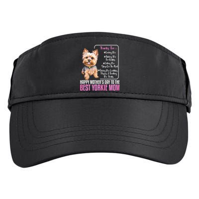 Happy MotherS Day To The Best Yorkie Mom Yorkie Dog Mommy Adult Drive Performance Visor