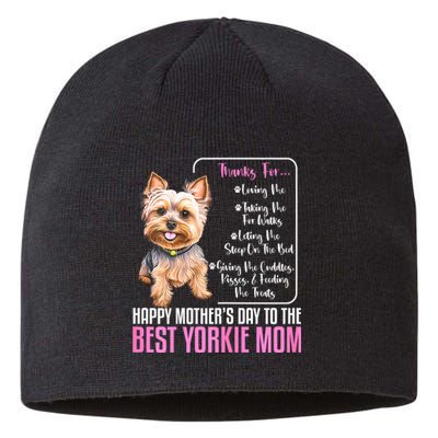 Happy MotherS Day To The Best Yorkie Mom Yorkie Dog Mommy Sustainable Beanie