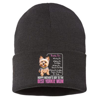 Happy MotherS Day To The Best Yorkie Mom Yorkie Dog Mommy Sustainable Knit Beanie