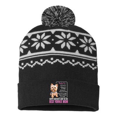 Happy MotherS Day To The Best Yorkie Mom Yorkie Dog Mommy USA-Made Snowflake Beanie