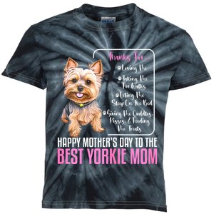 Happy MotherS Day To The Best Yorkie Mom Yorkie Dog Mommy Kids Tie-Dye T-Shirt