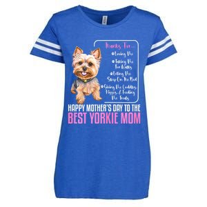 Happy MotherS Day To The Best Yorkie Mom Yorkie Dog Mommy Enza Ladies Jersey Football T-Shirt