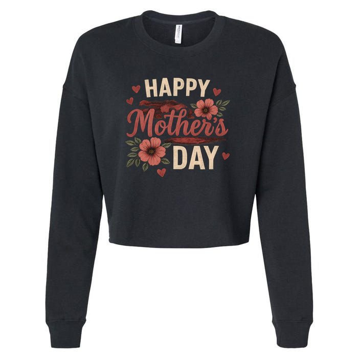 Happy Mother's Day Cropped Pullover Crew