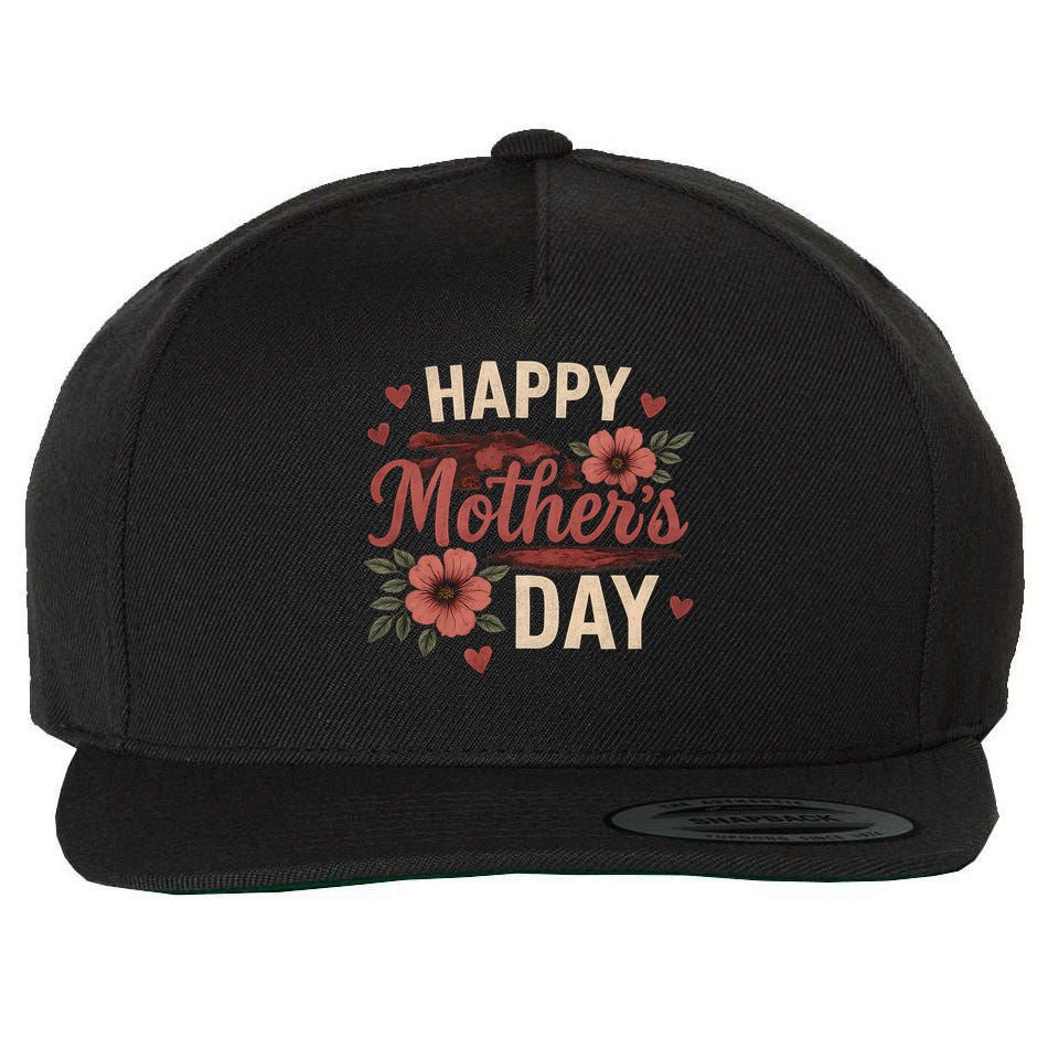 Happy Mother's Day Wool Snapback Cap