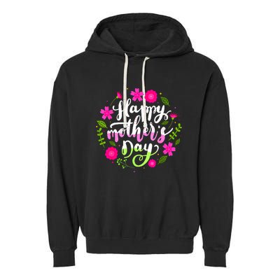 Happy Mother's Day Groovy Mothers Day Butterfly Mom Garment-Dyed Fleece Hoodie