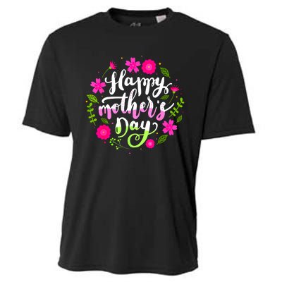 Happy Mother's Day Groovy Mothers Day Butterfly Mom Cooling Performance Crew T-Shirt