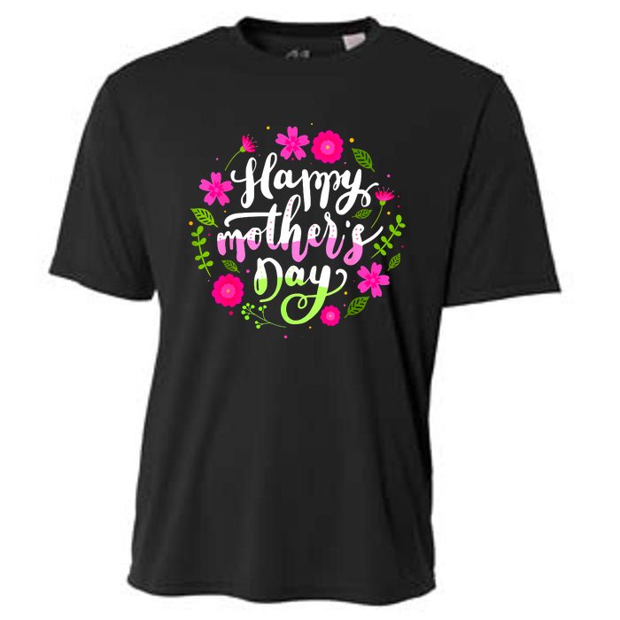 Happy Mother's Day Groovy Mothers Day Butterfly Mom Cooling Performance Crew T-Shirt