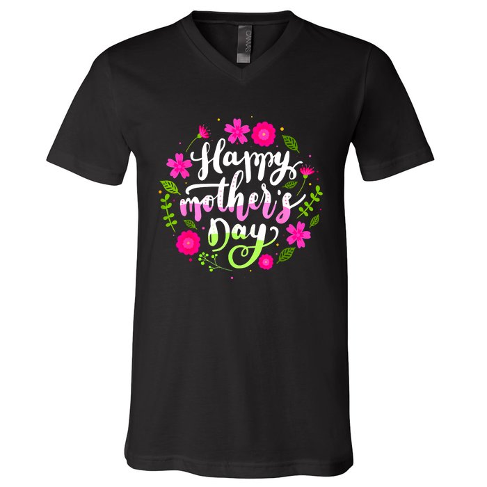 Happy Mother's Day Groovy Mothers Day Butterfly Mom V-Neck T-Shirt