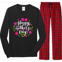 Happy Mother's Day Groovy Mothers Day Butterfly Mom Long Sleeve Pajama Set