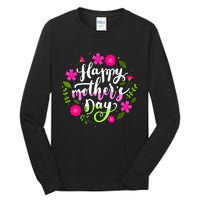 Happy Mother's Day Groovy Mothers Day Butterfly Mom Tall Long Sleeve T-Shirt