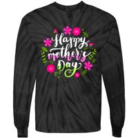 Happy Mother's Day Groovy Mothers Day Butterfly Mom Tie-Dye Long Sleeve Shirt