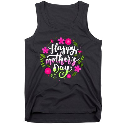 Happy Mother's Day Groovy Mothers Day Butterfly Mom Tank Top