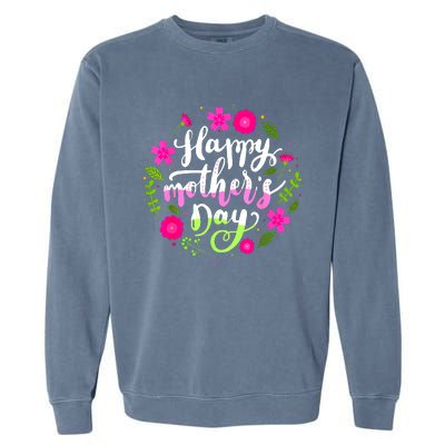 Happy Mother's Day Groovy Mothers Day Butterfly Mom Garment-Dyed Sweatshirt