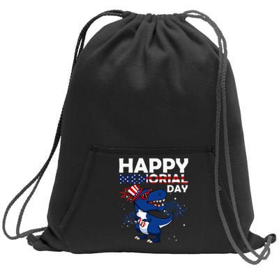 Happy Memorial Day Dinosaur American Flag Hat Sweatshirt Cinch Pack Bag