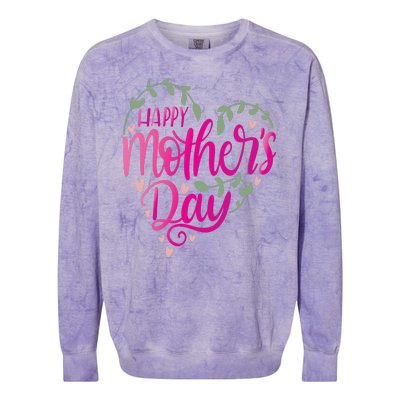 Happy Mother's Day Heart Flower Colorblast Crewneck Sweatshirt