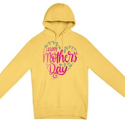 Happy Mother's Day Heart Flower Premium Pullover Hoodie