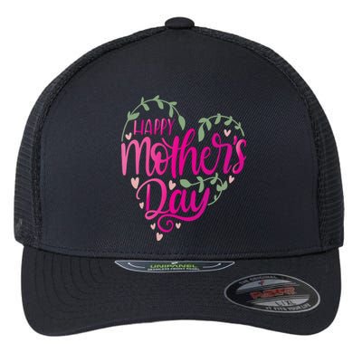 Happy Mother's Day Heart Flower Flexfit Unipanel Trucker Cap