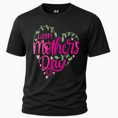 Happy Mother's Day Heart Flower Cooling Performance Crew T-Shirt