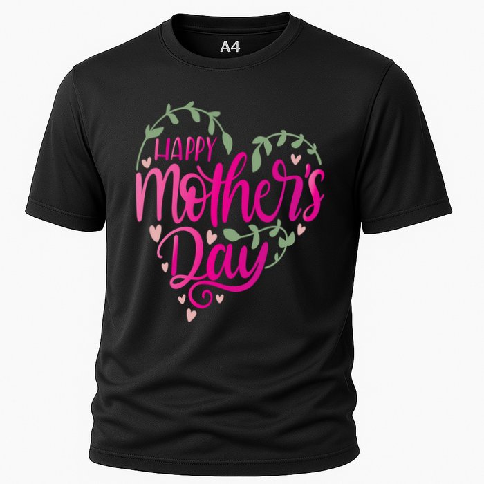 Happy Mother's Day Heart Flower Cooling Performance Crew T-Shirt