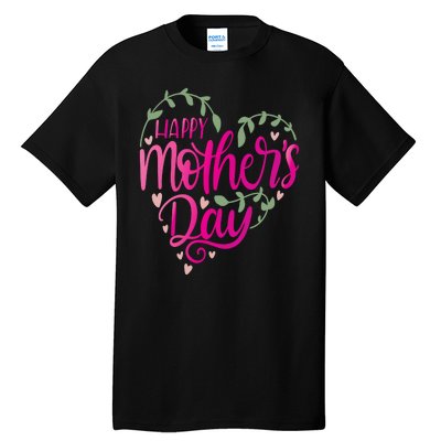 Happy Mother's Day Heart Flower Tall T-Shirt