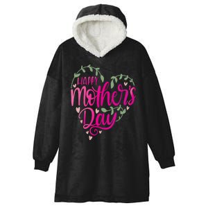 Happy Mother's Day Heart Flower Hooded Wearable Blanket