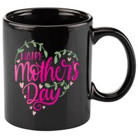 Happy Mother's Day Heart Flower 11oz C Handle Ceramic Mug