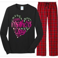 Happy Mother's Day Heart Flower Long Sleeve Pajama Set