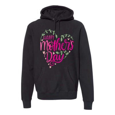 Happy Mother's Day Heart Flower Premium Hoodie